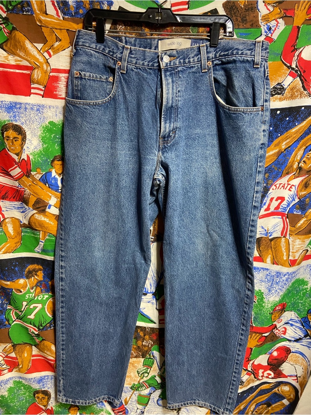 GAP Men's Relaxed Wide Leg Jeans - Blue